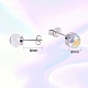 4 Pairs 4 Style Natural Quartz Crystal Round Ball Stud Earrings Set(JE958A)-7