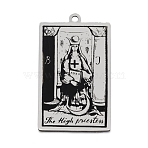 Non-Tarnish 201 Stainless Steel Pendants, Laser Engraved Pattern, Tarot Card Pendants, The High Priestess II, 40x24x1mm, Hole: 2mm(STAS-S105-LA211-11)