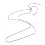 Adjustable 201 Stainless Steel Slider Necklaces, with Curb Chains and Slider Beads, Stainless Steel Color, 29.8 inch(75.8cm), 2mm(MAK-L026-08A-P-1)