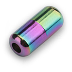 Alloy Shoelace Buckle Turnbuckle Connectors, Capsule Shape No Tie Shoe Lace Tie Locks Clips Ends, Column, Colorful, 18x8mm, Hole: 5mm(FIND-WH0075-92D)