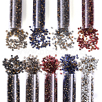 90G 9 Colors Baking Paint Glass Seed Beads, Cylinder, Mixed Color, 2.5x1.8mm, Hole: 1.6mm, 10g/color(FIND-YW0008-74)