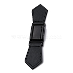 PU Leather Buckles, Tab Closures, Cloak Clasp Fasteners, with Alloy Findings, Electrophoresis Black, 143x28x3~7.5mm(FIND-WH0129-62EB)
