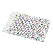 US Iron on Polyester Mesh Ornament Accessories, with Rhinestone, White, 440x330x1.5mm, 2pcs/box(DIY-MA0003-30A)