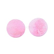 Electroplate Natural Druzy Crystal Cabochons, Flat Round, Dyed, Pearl Pink, 8x3~6mm(G-L047-8mm-17)