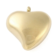 Ion Plating(IP) 304 Stainless Steel Pendants, Manual Polishing, Heart Charm, Real 18K Gold Plated, 16x15.5x7mm, Hole: 1.4mm(STAS-P366-65C-G)