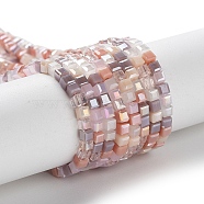 Gradient Color Electroplate Glass Bead Strands, Segmented Multi-color, AB Color Plated, Faceted, Cube, Rosy Brown, 2.5x2.5x2.5mm, Hole: 0.8mm, about 170~180pcs/strand, 16.93~17.72 inch(43~45cm)(GLAA-E042-05-B08)