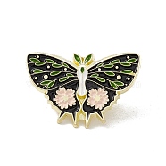 Butterfly Enamel Pin, Gold Plated Alloy Badge for Backpack Clothes, Pink, 20.5x30.5x1.5mm(JEWB-E016-05G-04)