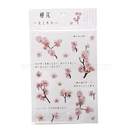 Flower Pattern Waterproof Self Adhesive Hot Stamping Stickers, DIY Hand Account Photo Album Decoration Sticker, Pink, 15x10.5x0.05cm(DIY-I063-12)