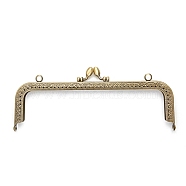 Alloy Kiss Lock Purse Frame Handle, with Keychain Finding, for Coin Purse Making, Antique Bronze, 9x20.5cm(PW-WG16402-08)