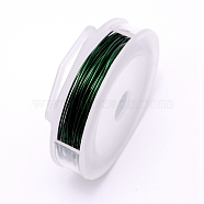 Round Copper Craft Wire, Dark Green, 20 Gauge, 0.8mm, about 10m/roll(CWIR-WH0001-0.8mm-13)