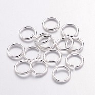 Silver Color Plated Brass Round Jump Ring Jewelry Findings Accessories, Cadmium Free & Lead Free, Open Jump Rings, 18 Gauge, 7x1mm, Inner Diameter: 5mm, about 80pcs/10g(X-JRC7MM-S)