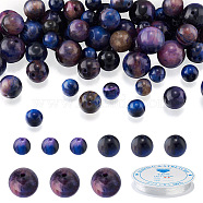 DIY Stone Round Beads Bracelets Making Kits, Including Natural Galaxy Tiger Eye Beads, Elastic Thread, Beads: 6.5~10mm, Hole: 0.9~1mm, 100Pcs/set(DIY-KS0001-20)