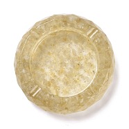 Resin with Natural Citrine Chip Stones Ashtray, Home OFFice Tabletop Decoration, Flat Round, 98x24mm, Inner Diameter: 67mm(DJEW-F015-06G)