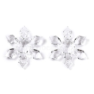 Transparent Acrylic Connector Charms, Snowflake, Clear, 28.5x25x6.5mm, Hole: 1.8mm, about 430pcs/500g(TACR-T028-03B)