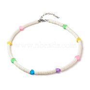 Handmade Polymer Clay Heishi Beaded Necklace with for Women, Colorful, 17.91 inch(45.5cm)(NJEW-JN03793)