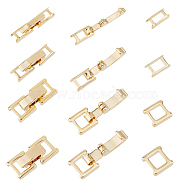 16 Sets 4 Styles Eco-Friendly Brass Watch Band Clasps, Long-Lasting Plated, Real 24K Gold Plated, 15~17x3.5~7.5x4mm, 4 sets/style(KK-FH0007-07)