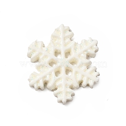 Christmas Theme Resin Cabochons, Snowflake, White, 18.5x16x3.5mm(RESI-C023-01Q)