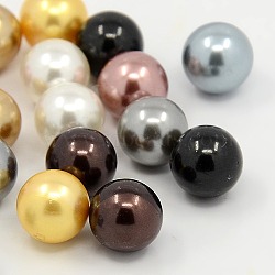 Shell Pearl Beads, No Hole, Round, Mixed Color, 12mm(BSHE-D007-12mm-M)
