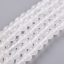 Natural White Jade Beads, Round, Dyed, Clear, 8mm, Hole: 1mm, about 49pcs/strand, 15.16''(38.5cm)(G-G766-B-38)