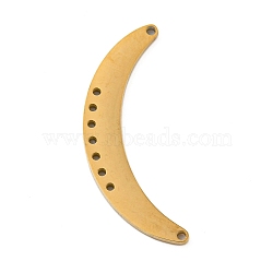 Ion Plating(IP) 304 Stainless Steel Chandelier Component Links, Laser Cut, Crescent Moon, Golden, 9.5x23.5x1mm, Hole: 0.9mm(STAS-B056-05G)