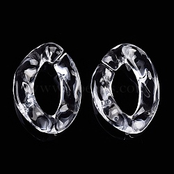 Transparent Acrylic Linking Rings, Quick Link Connectors, for Curb Chains Making, Twist, Clear, 23x17x4mm, Inner Diameter: 6.5x8.5mm(X-TACR-R151-03B)
