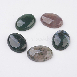 40mm Oval Moss Agate Cabochons(G-G741-30x40mm-03)