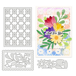 Flower Carbon Steel Cutting Dies Stencils, for DIY Scrapbooking, Photo Album, Decorative Embossing Paper Card, Stainless Steel Color, Mixed Shapes, 112~145x36~103x0.8mm, 3pcs/set(DIY-WH0309-1300)