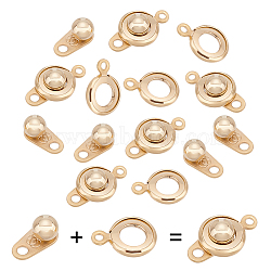 30 Sets 201 Stainless Steel Snap Clasps, Golden, 15x9x5mm, Hole: 1.5~1.8mm(STAS-UN0045-17)