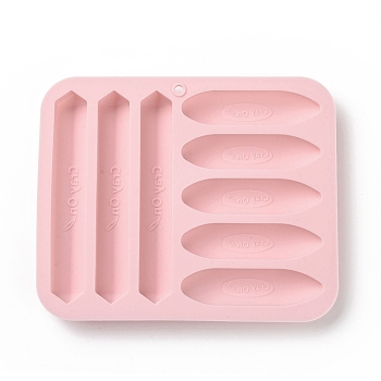 DIY Double Tipped Crayon Food Grade Silicone Molds, Crayon Recycling Mold, Resin Casting Molds, Pink, 167x137x14mm, Hole: 6mm, Inner Diameter: 78~120x18~20mm