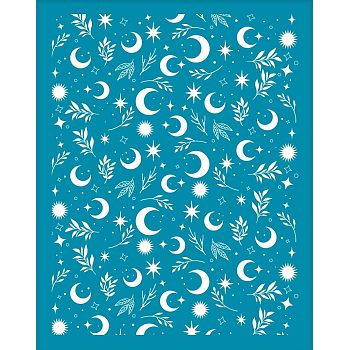 Silk Screen Printing Stencil, for Painting on Wood, DIY Decoration T-Shirt Fabric, Moon Pattern, 100x127mm