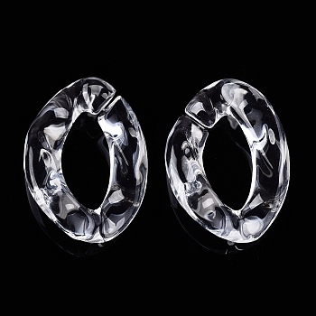 Transparent Acrylic Linking Rings, Quick Link Connectors, for Curb Chains Making, Twist, Clear, 23x17x4mm, Inner Diameter: 6.5x8.5mm