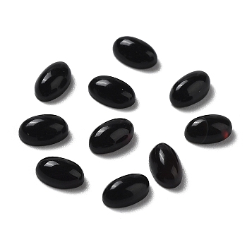 Natural Black Agate Cabochons, Oval, 5x3x2mm