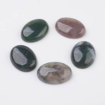 Natural Indian Agate Flat Back Cabochons, Oval, 40x30x8.5mm
