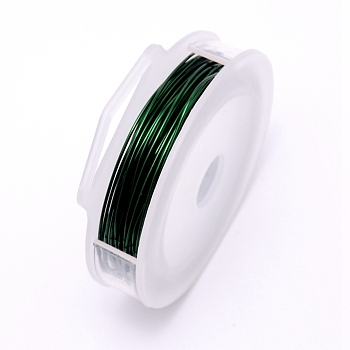 Round Copper Craft Wire, Dark Green, 20 Gauge, 0.8mm, about 10m/roll