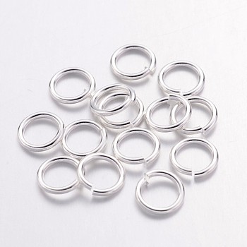 Silver Color Plated Brass Round Jump Ring Jewelry Findings Accessories, Cadmium Free & Lead Free, Open Jump Rings, 18 Gauge, 7x1mm, Inner Diameter: 5mm, about 80pcs/10g