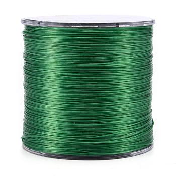 Flat Elastic Crystal String, Elastic Beading Thread, for Stretch Bracelet Making, Green, 0.5mm, about 328.08 yards(300m)/roll