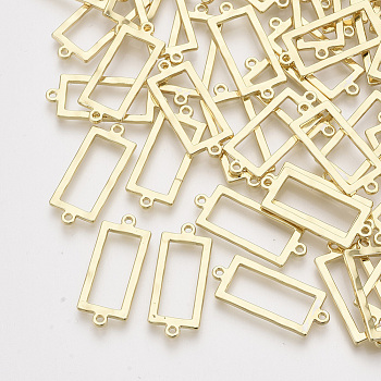 Alloy Links connectors, Rectangle, Light Gold, 25.5x10.5x1.5mm, Hole: 1.2mm