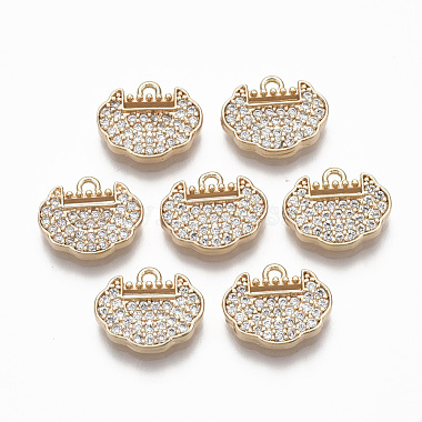 Real 18K Gold Plated Clear Bag Brass+Cubic Zirconia Pendants