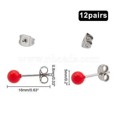 304 Stainless Steel Spray Painted Stud Earrings(EJEW-UN0001-42P)-4