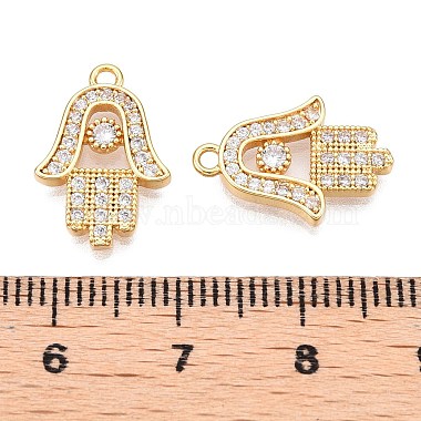 Brass Micro Pave Clear Cubic Zirconia Pendants(KK-T073-21G)-3