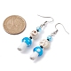 4 Pairs Dyed Synthetic Turquoise and Handmade Lampwork Beads Earrings(EJEW-TA00417)-3