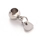 Heart 304 Stainless Steel European Large Hole Dangle Charms(PALLOY-JF00100-01)-1