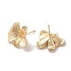 Golden Brass Micro Pave Cubic Zirconia Stud Earring Findings(KK-P253-05D-G)-2