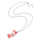 Valentine's Day Acrylic Pendant Necklace with Zinc Alloy Chains(NJEW-D049-01C-P)-1