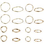 Alloy Linking Rings, For Earrings Making, Ring, Golden, 32x31x3mm, 43x39x3mm, 17x16x2mm, 21x20.5x3mm, 32pcs/set(PALLOY-PH0005-83)