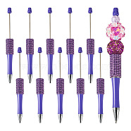 ABS Plastic Ball-Point Pen, Baking Paint Beadable Pen, for DIY Personalized Pen with Jewelry Bead, Blue Violet, 138~145x14mm(BT-TAC0003-07H)