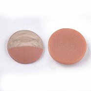 Resin Cabochons, Imitation Wood Grain, Dome/Half Round, Dark Salmon, 12x5.5mm(CRES-S363-03D-04)