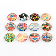 Half Round/Dome Pattern Photo Glass Flatback Cabochons for DIY Projects, Mixed Color, 12x4mm(GGLA-Q037-12mm-43)