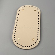 Oval PU Leather Knitting Crochet Bags Nail Bottom Shaper Pad, with Iron Nail, for Bag Bottom Accessories, Wheat, 25.5x12x0.85cm, Hole: 5mm(PURS-WH0001-63B)
