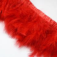 Fashion Feather Cloth Strand Costume Accessories, Red, 120~190x28~56mm, about 2m/bag(FIND-Q040-06G)